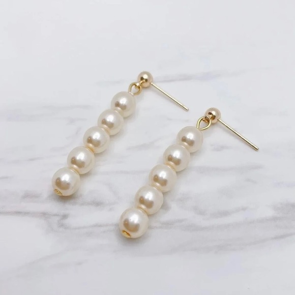 Pearl bar dangle earrings - Picture 5 of 6